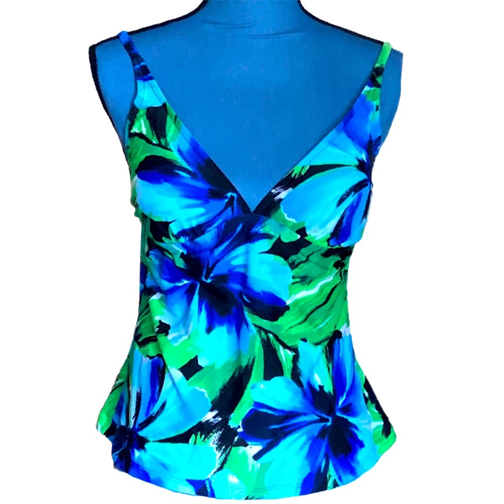 Sunsets L Adjustable Strap Tankini Top Padded Swim